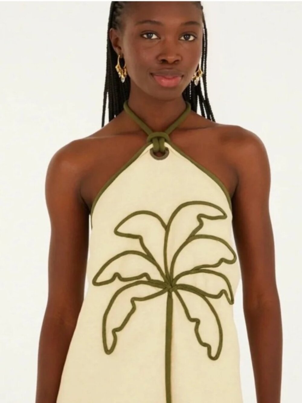 FARM RIO Palm Tree Embroidered Halter Neck Mini Dress - NWT - Size Small - Picture 16 of 16